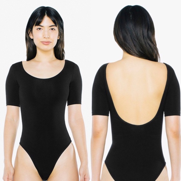American Apparel  Short Sleeve Double U Bodysuit - Picture 1 of 4